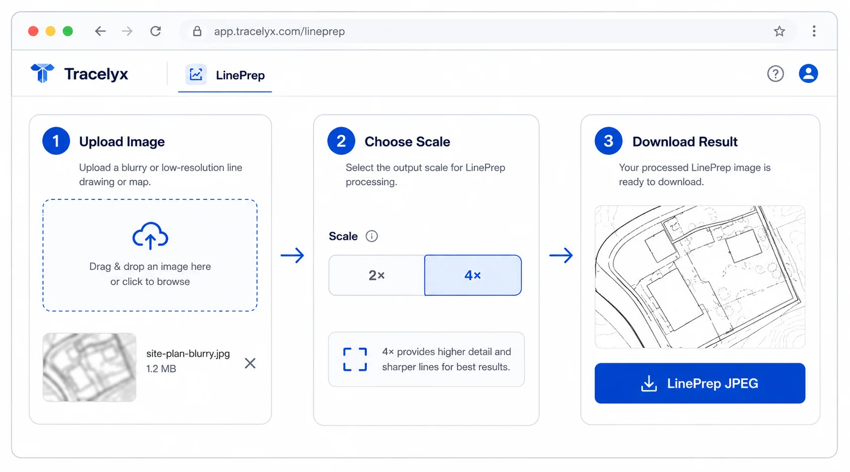 Tracelyx LinePrep step-by-step guide