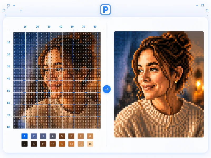 PixelForge design chart mode and retro block mode side by side
