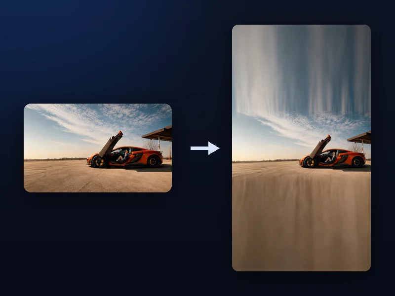 Scenelyx extend style stretching a photo's sky and water edges to fill 9:16