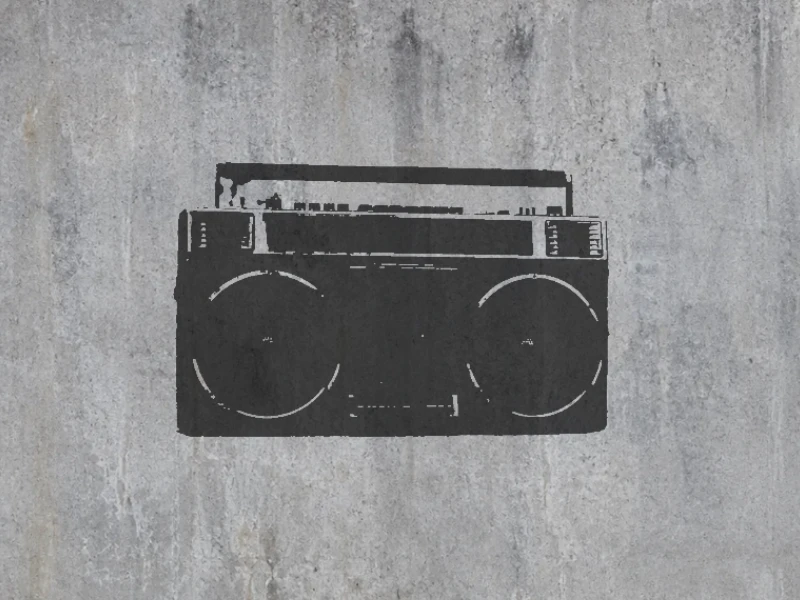 Stencil on concrete wall