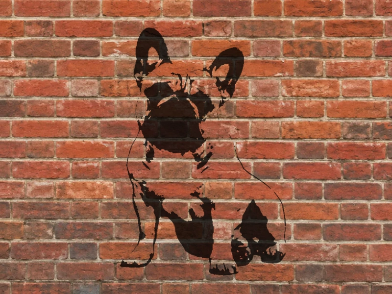 Stencil on brick wall