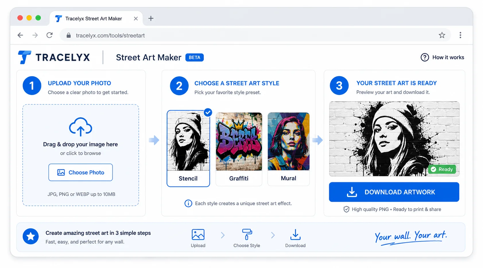 Tracelyx Street Art Maker step-by-step guide